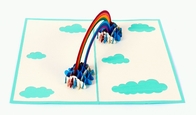 OEM ODM Rainbow Pop Up Card DIY , 3D Happy Birthday Card A5 Size