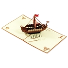 Handmade Boat 3D Pop Up Greeting Card Offset Printing 14.8×21cm Size