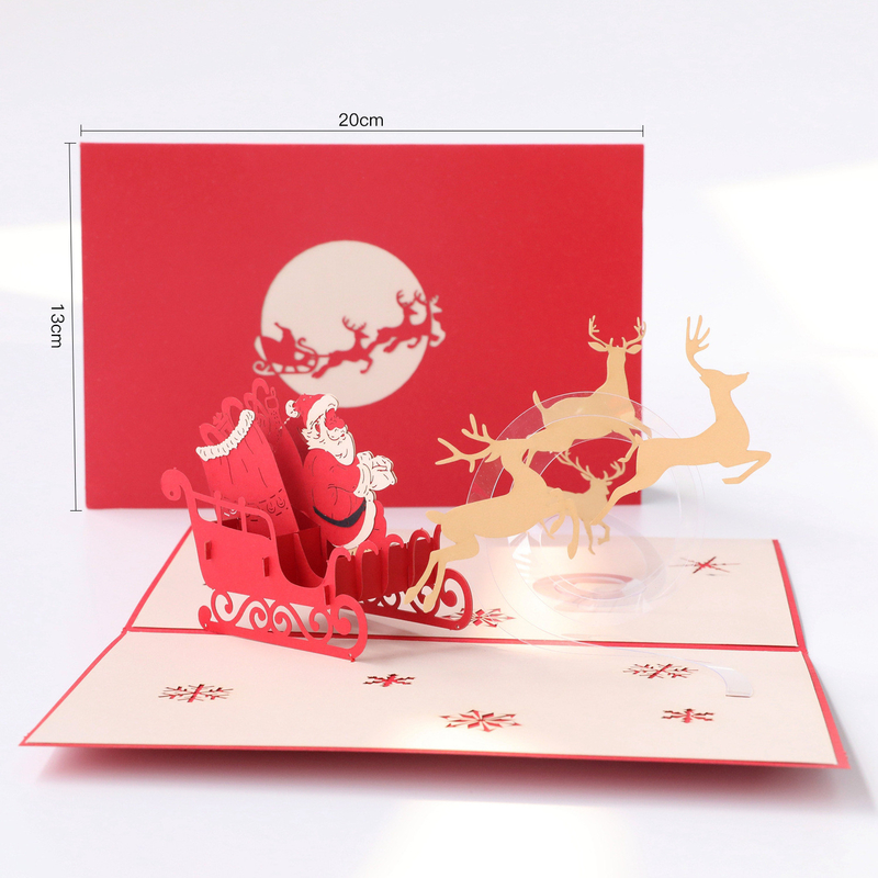 Paper Material 3D Pop Up Greeting Card For Holiday 20×13cm Size CMYK Color