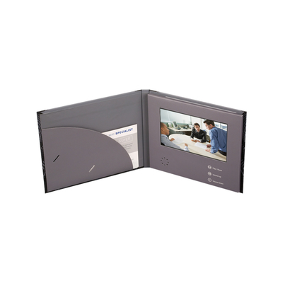 بروشور صفحه نمایش LCD با حافظه 4 گیگابایتی، بروشور ویدیویی 7 اینچی Slim With Pocket For Business